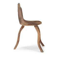 Ungewöhnlicher primitiver Stuhl aus Südschweden, datiert 1857