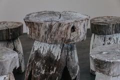 Ensemble de table primitive inhabituel provenant des Alpes françaises, vers 1950