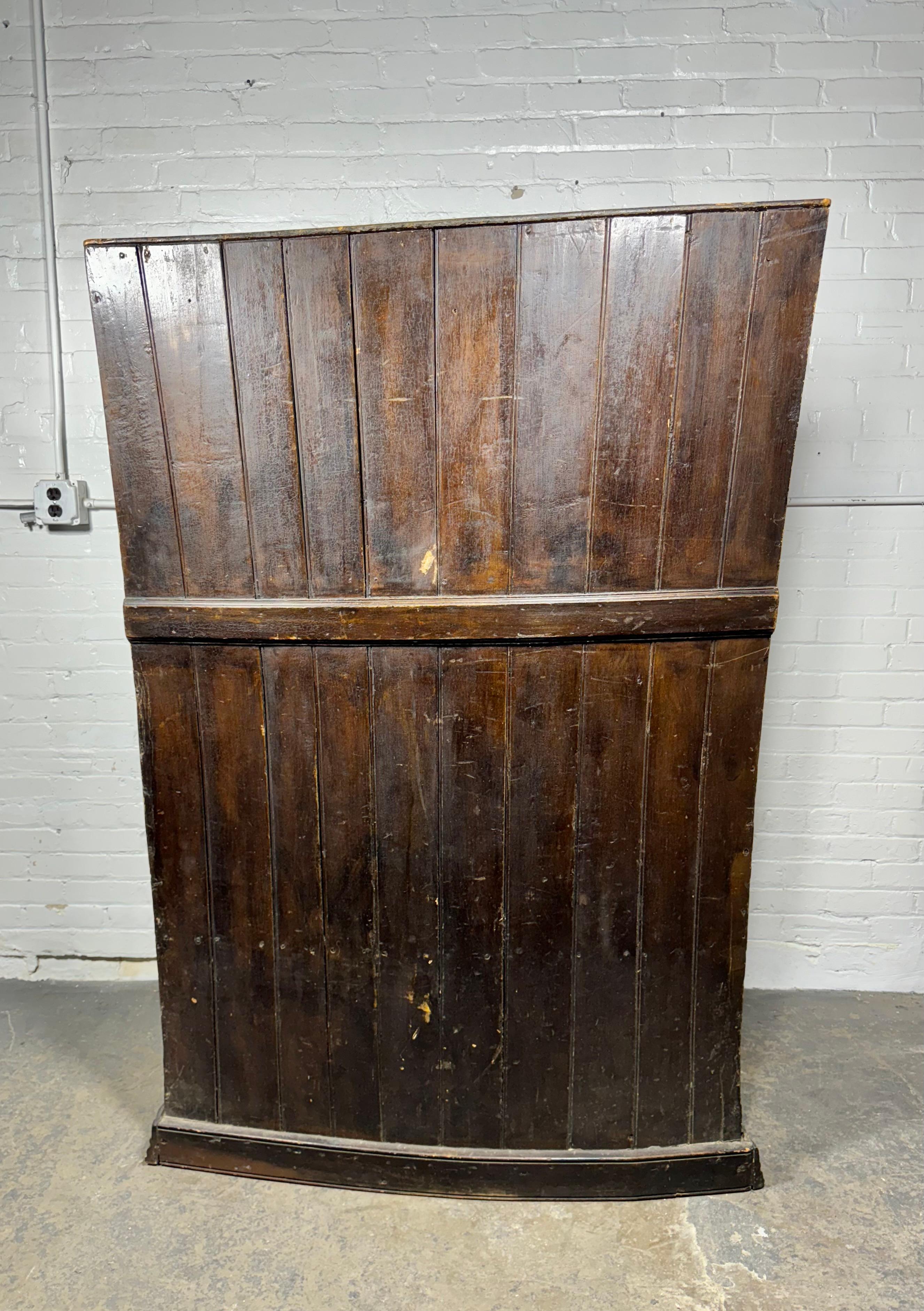 Unusual Pub Bench / hall seat , Folk art.. hand-made late c.1800's 2