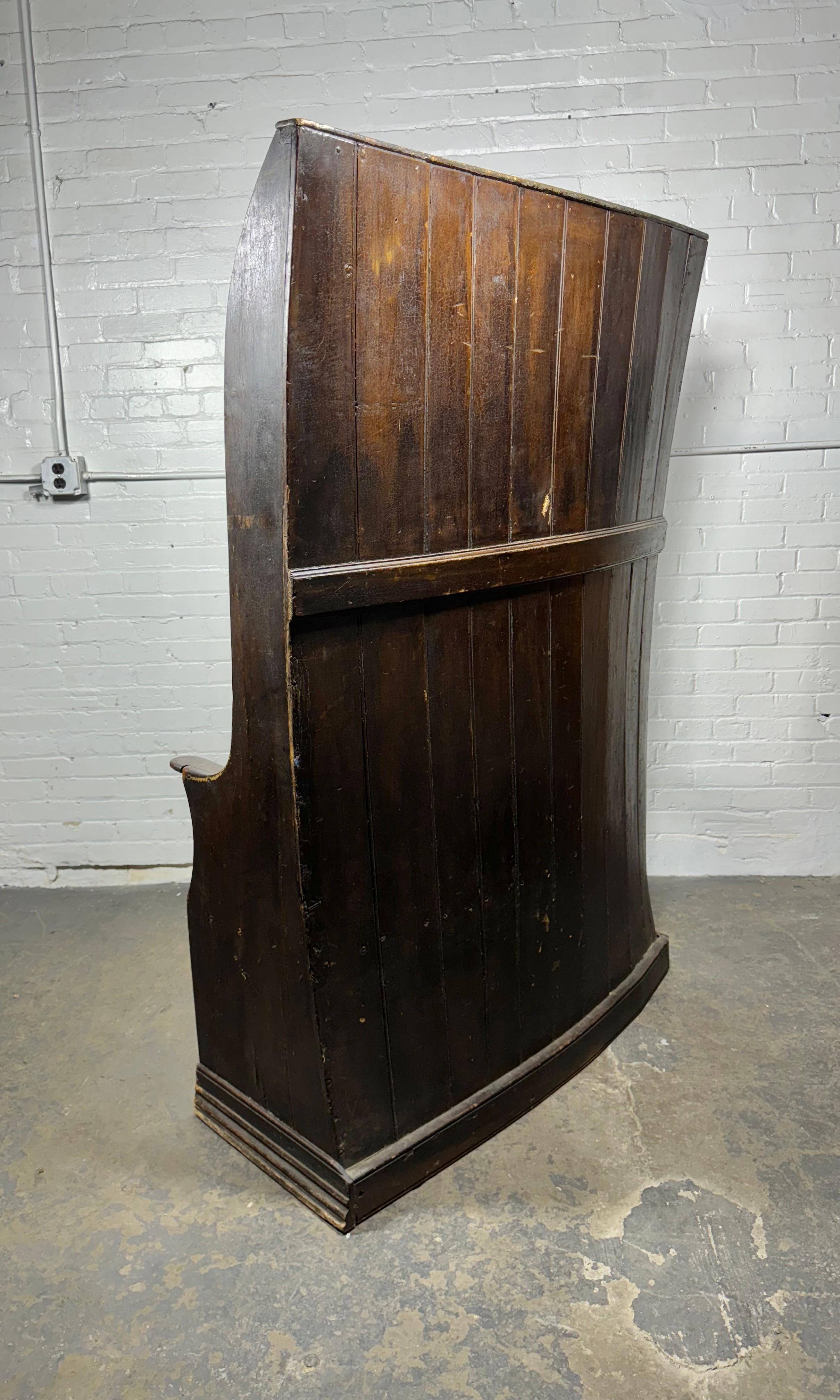 Unknown Unusual Pub Bench / hall seat , Folk art.. hand-made late c.1800's