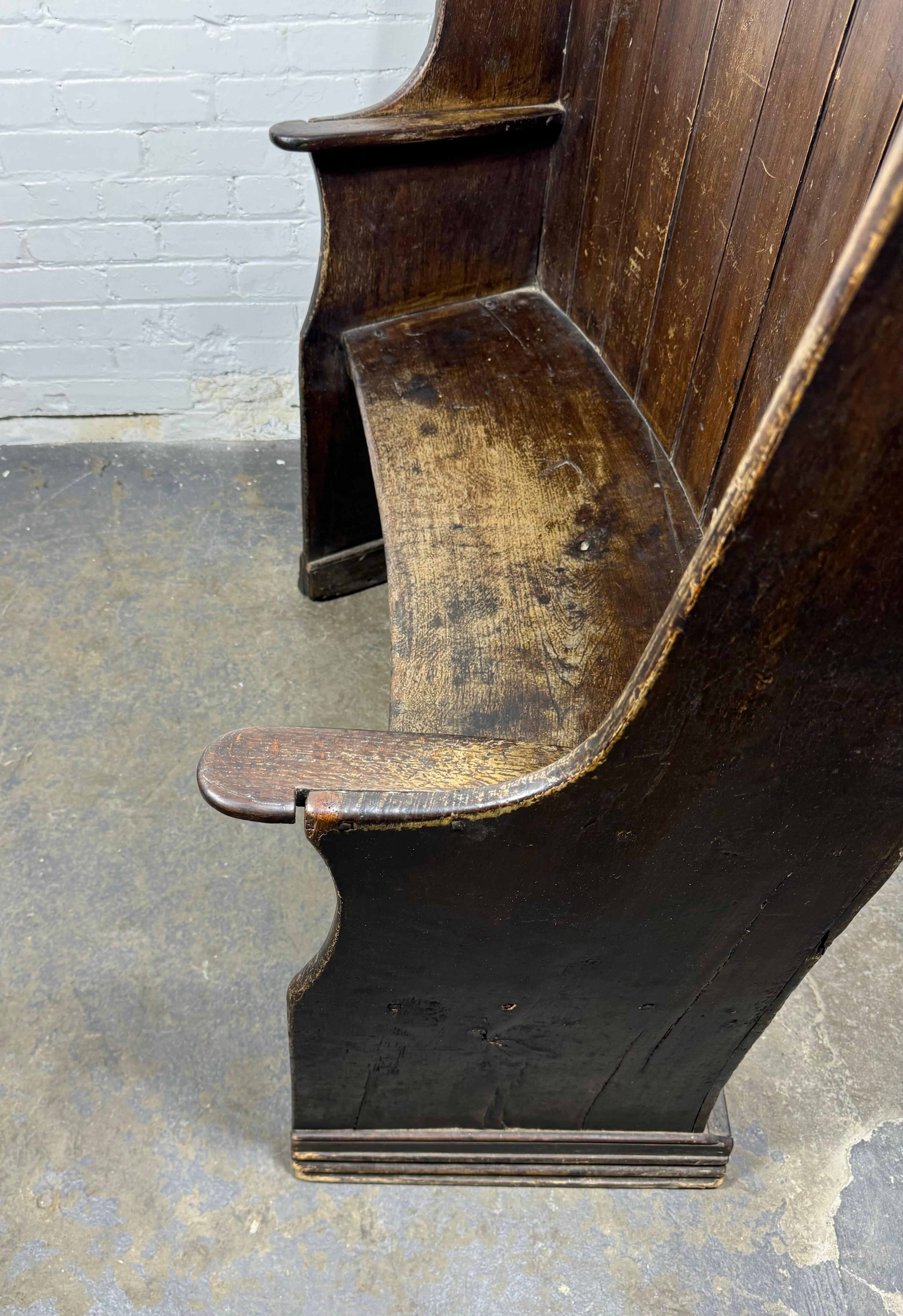 Pine Unusual Pub Bench / hall seat , Folk art.. hand-made late c.1800's