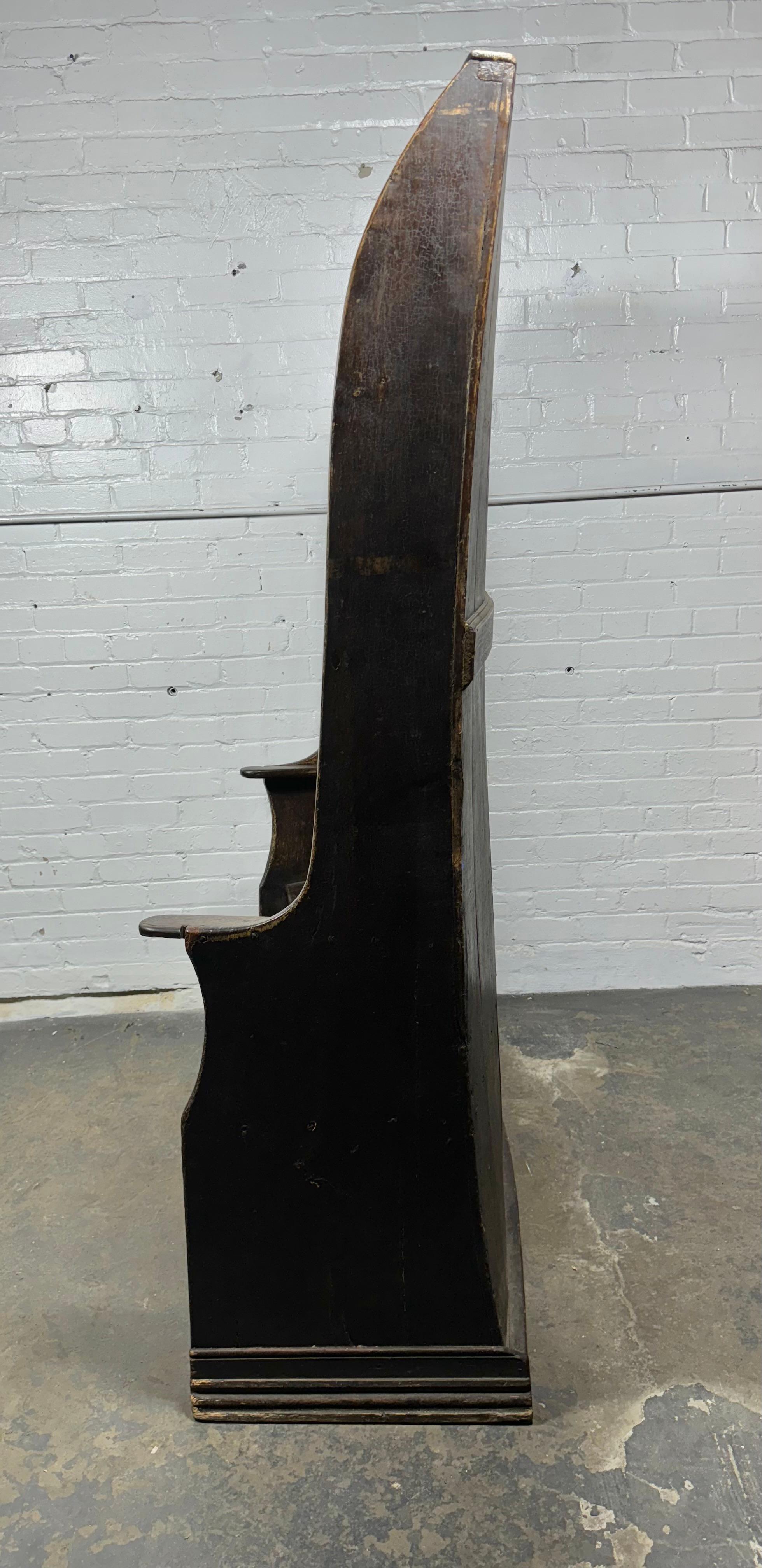 Unusual Pub Bench / hall seat , Folk art.. hand-made late c.1800's 1