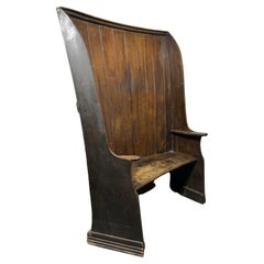Unusual Pub Bench / hall seat , Folk art.. hand-made late c.1800's