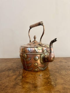 Unusual quality antique Dutch copper kettle