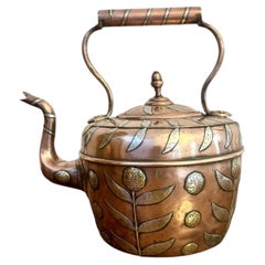 Unusual quality antique Dutch copper kettle