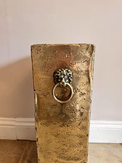 Unusual quality antique Edwardian ornate brass stick stand