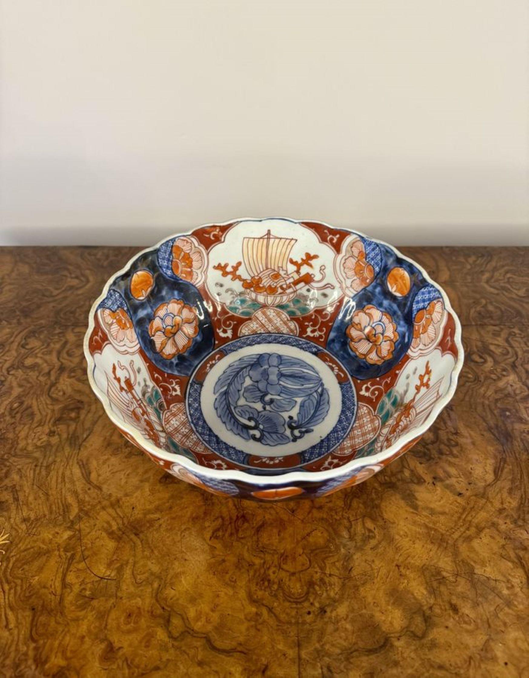 Cuenco imari japonés antiguo de calidad inusual Cerámico en venta