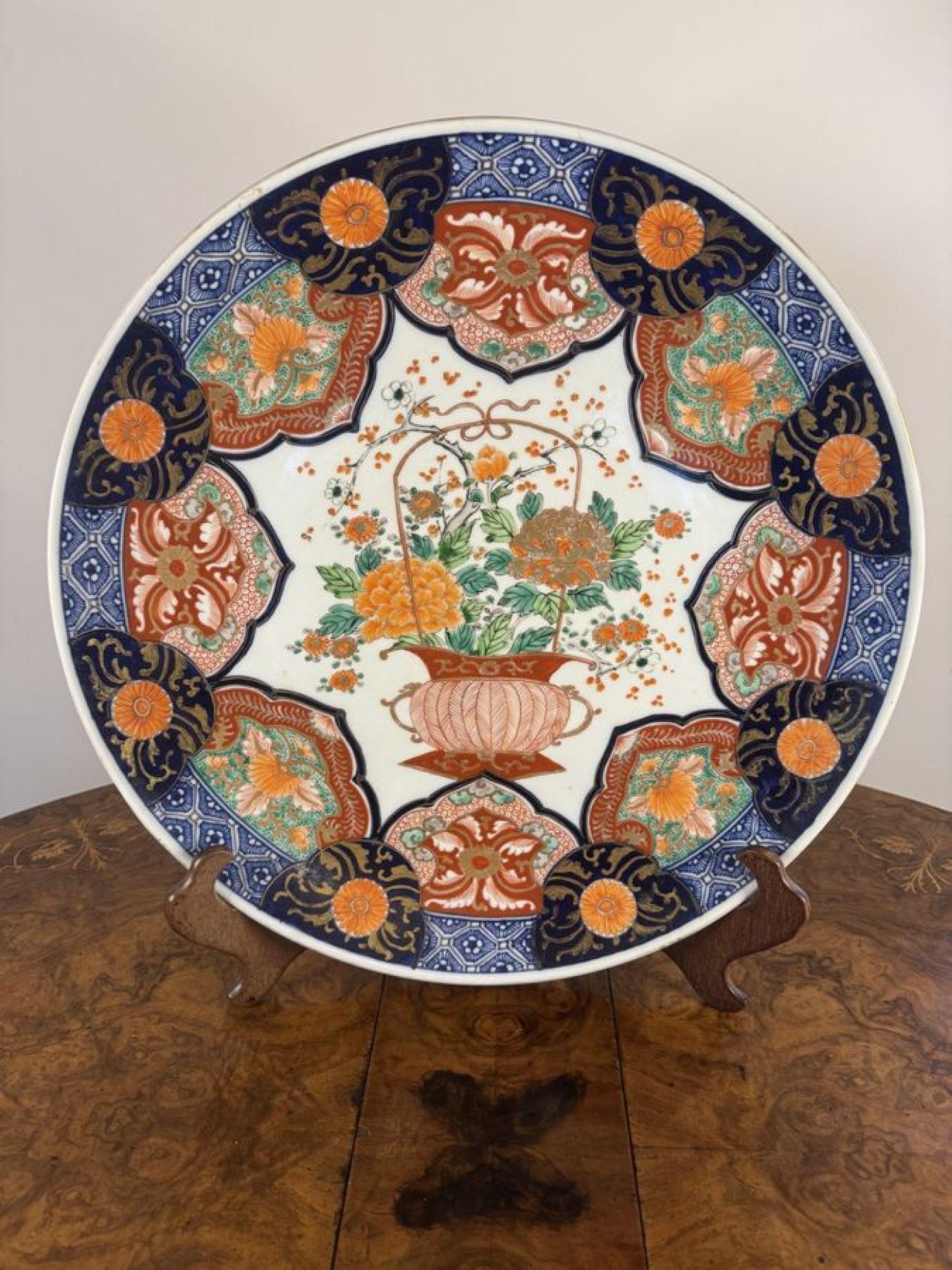 20th Century Unusual quality antique Japanese imari charger For Sale