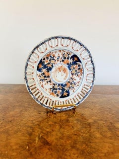 Unusual quality antique Japanese ribbon plate