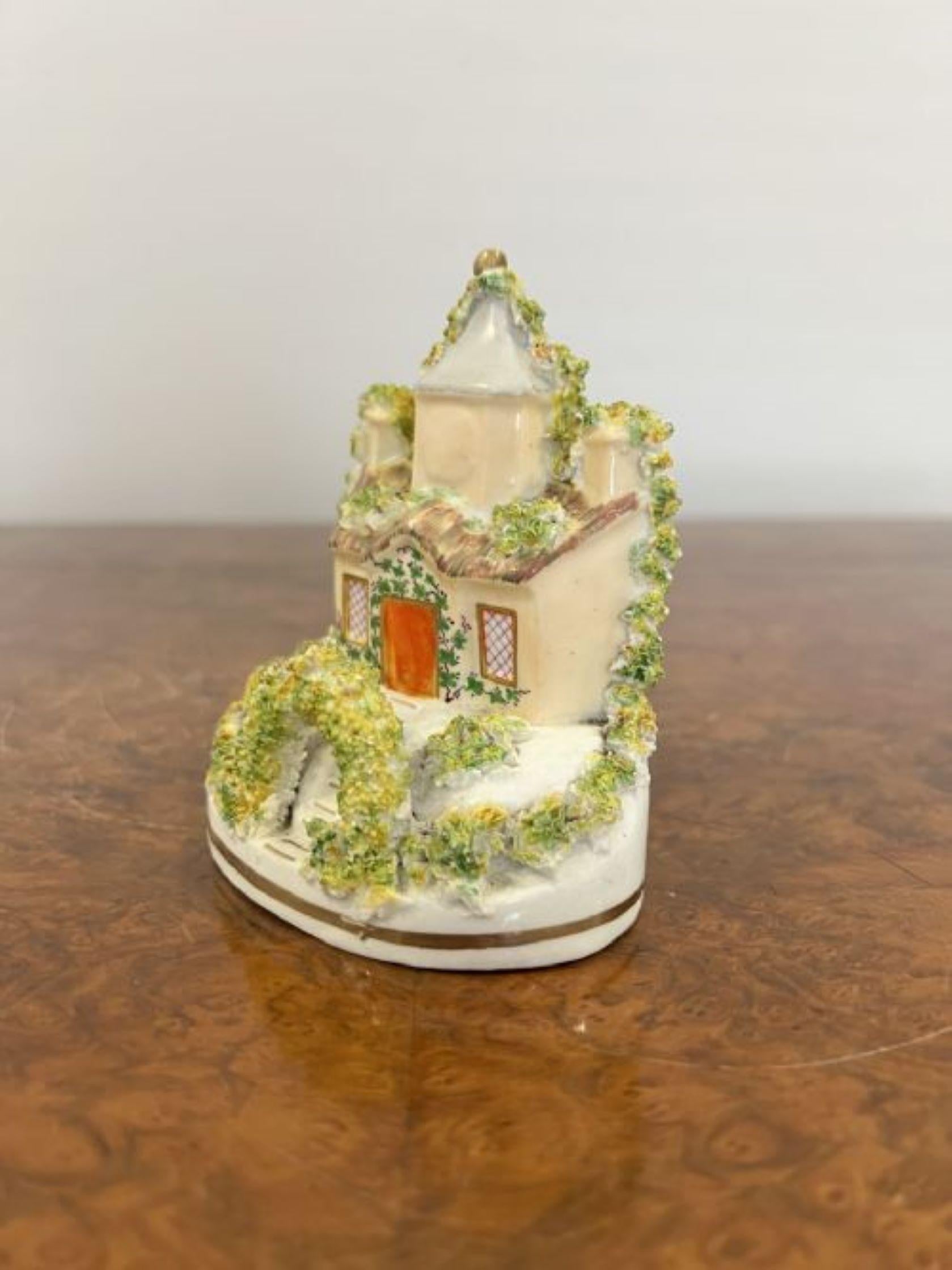 19th Century Unusual quality antique Staffordshire cottage For Sale
