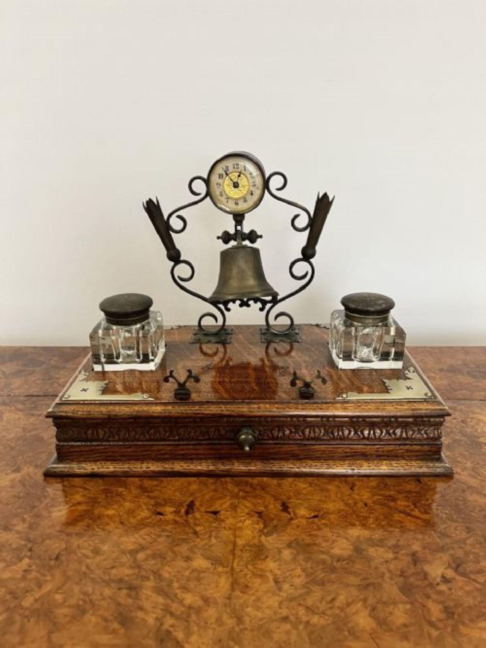 Unusual quality antique Victorian desk set In Good Condition For Sale In Ipswich, GB
