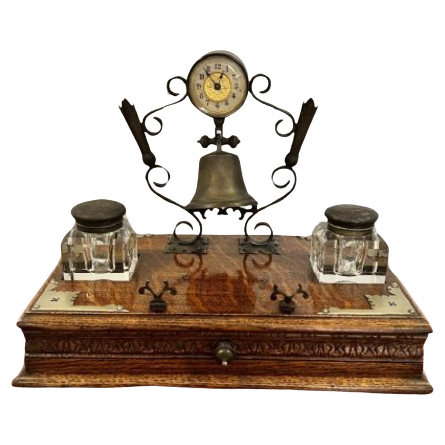 Unusual quality antique Victorian desk set For Sale