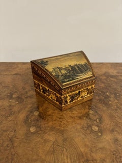Unusual quality antique Victorian Tunbridge ware stationary box