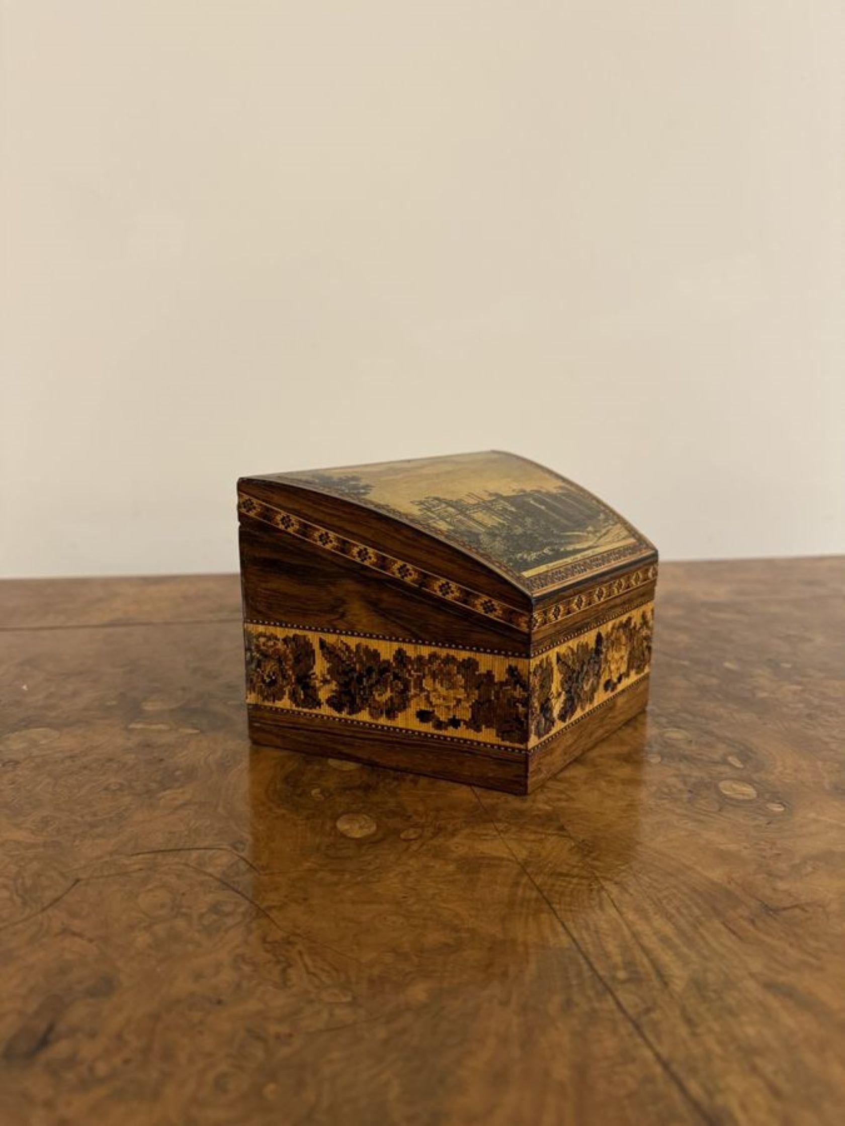 Boîte fixe victorienne Tunbridge de qualité inhabituelle Bon état - En vente à Ipswich, GB