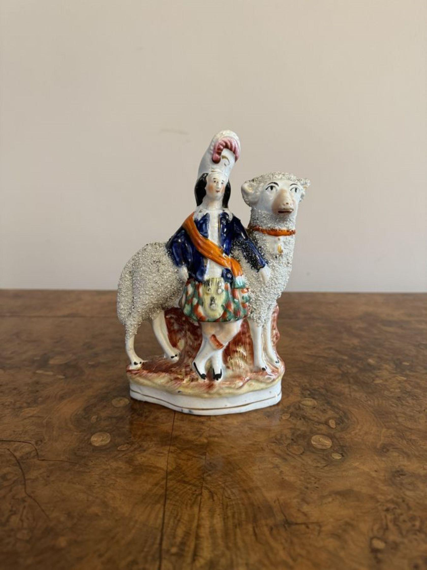Pottery Unusual quality pair of antique Victorian 'Royal' Staffordshire figures For Sale