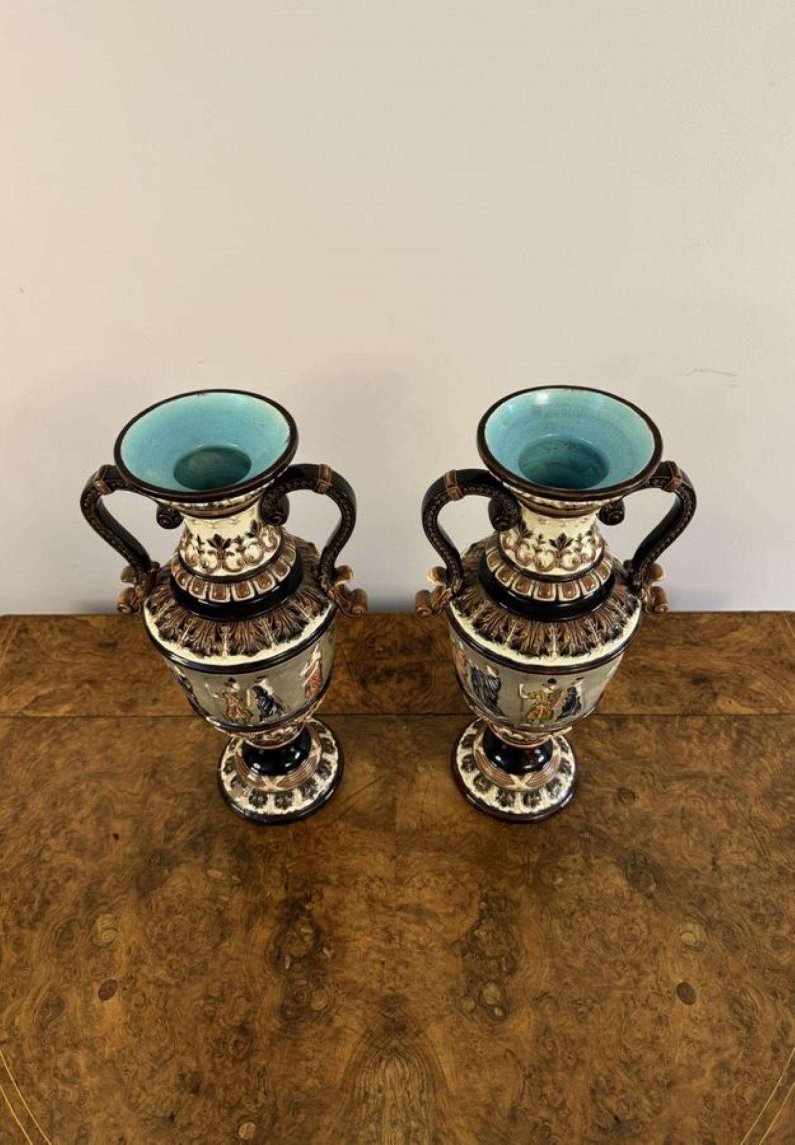 19th Century Unusual quality pair of antique Victorian vases For Sale