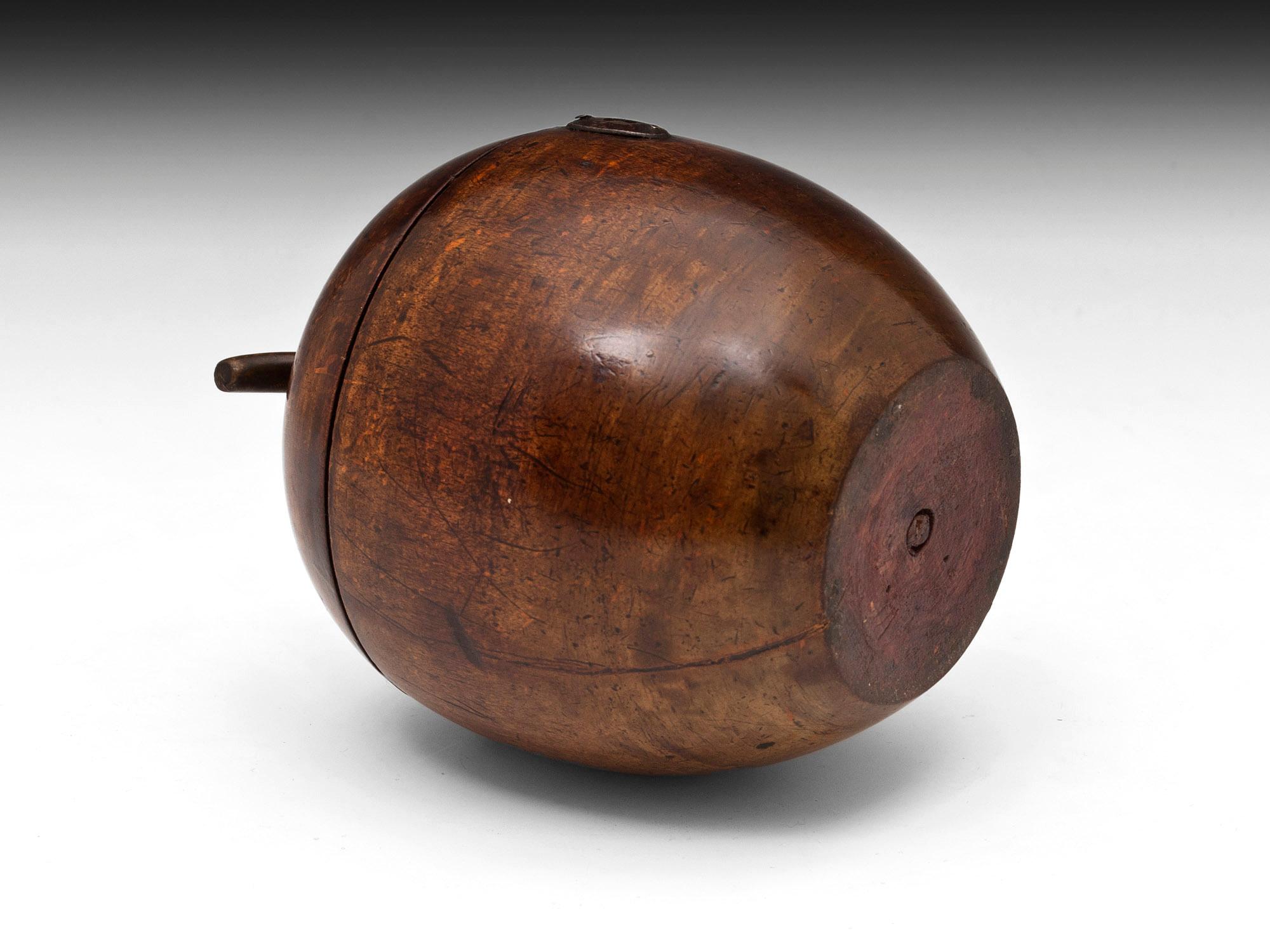 19th Century Unusual Rare Fruit Treen Melon Tea Caddy For Sale