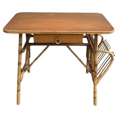 Unusual Rattan Desk (a little piece of rattan missing on the magazine rack)