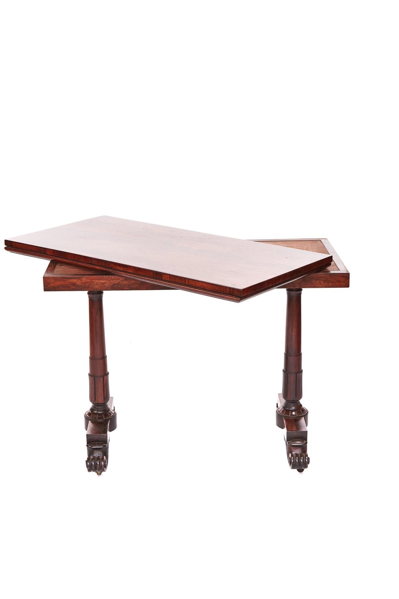 British Unusual Regency Hardwood Card Table For Sale