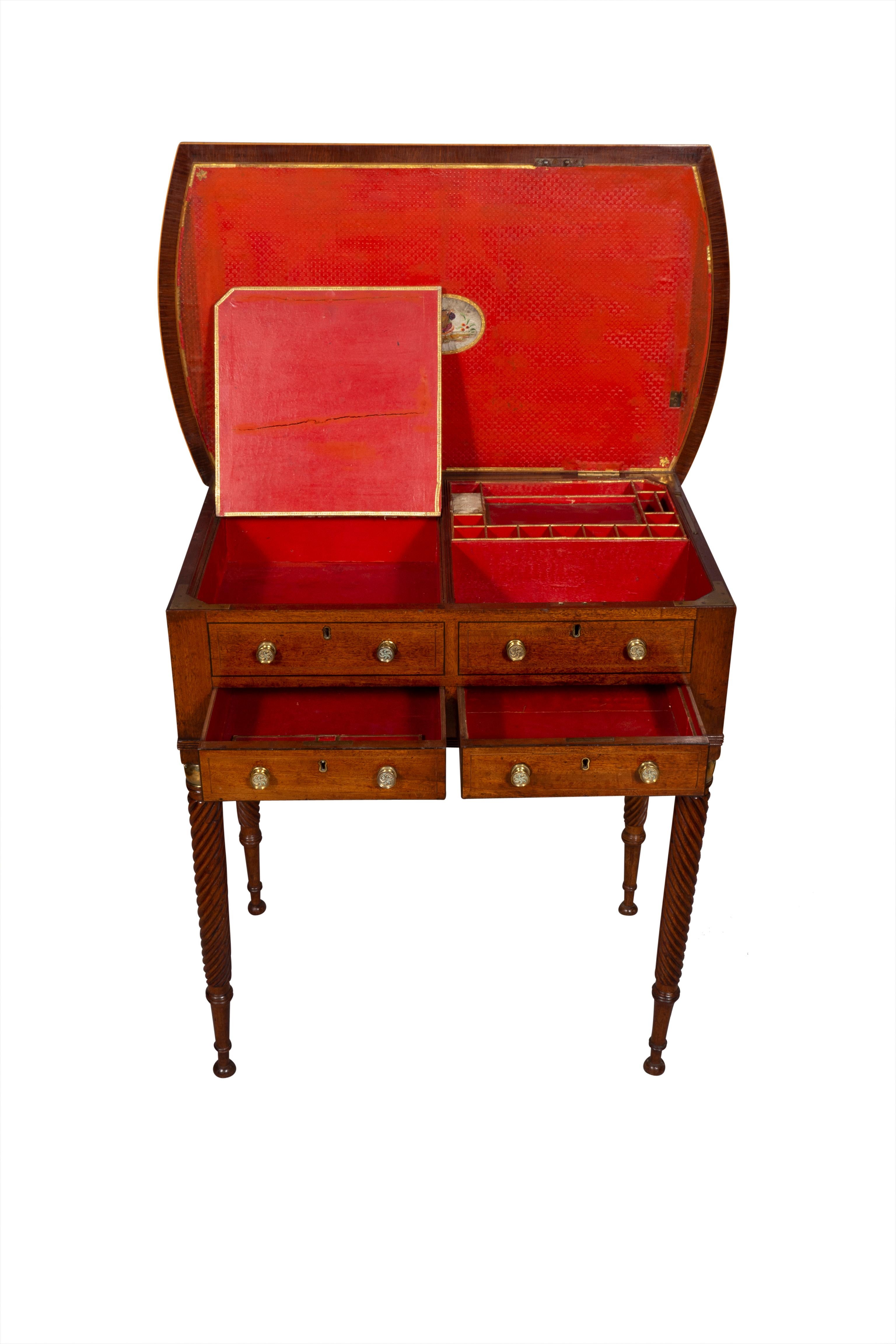 Unusual Regency Mahogany Campaign Desk For Sale 1