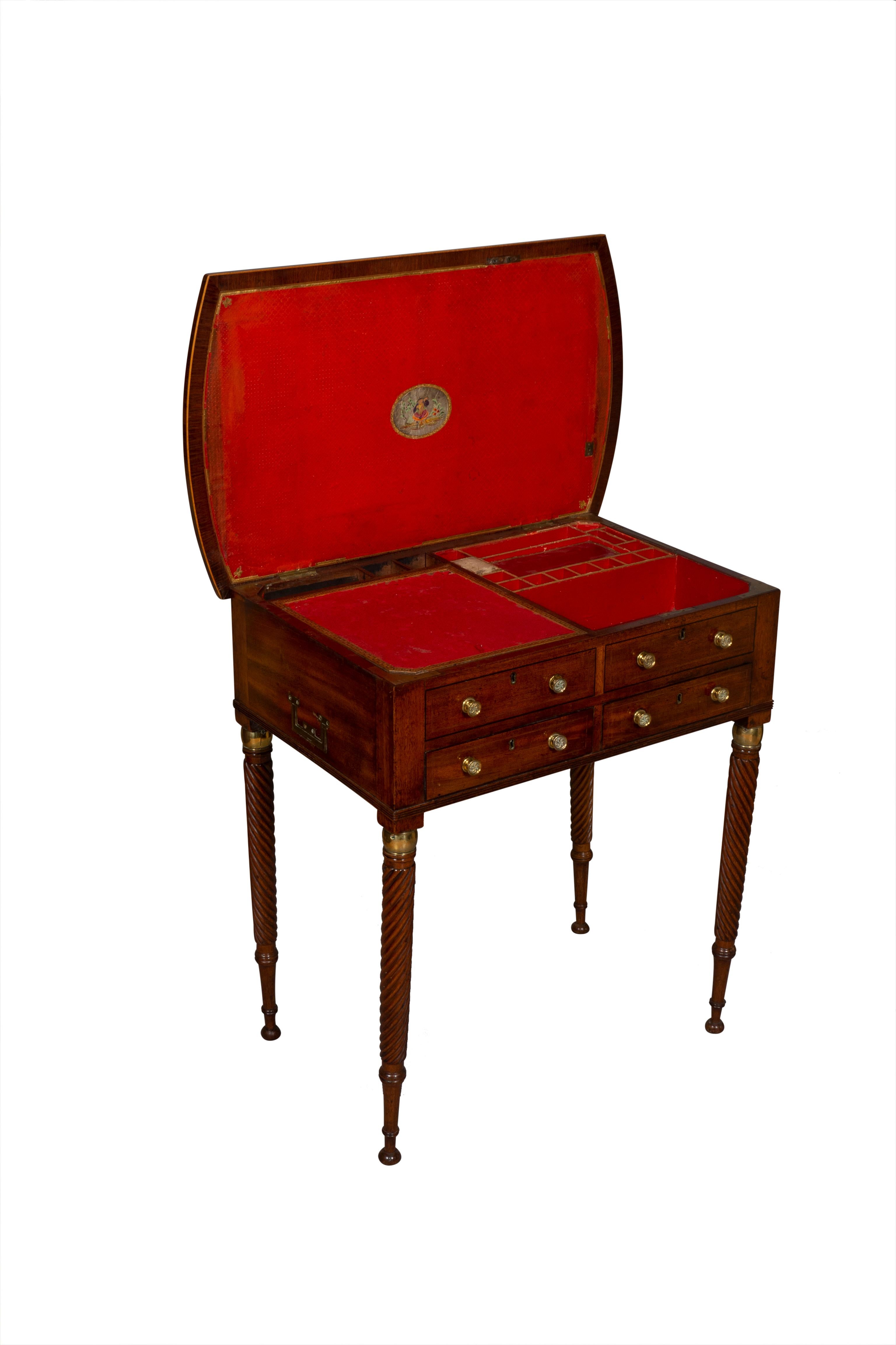 Unusual Regency Mahogany Campaign Desk For Sale 2