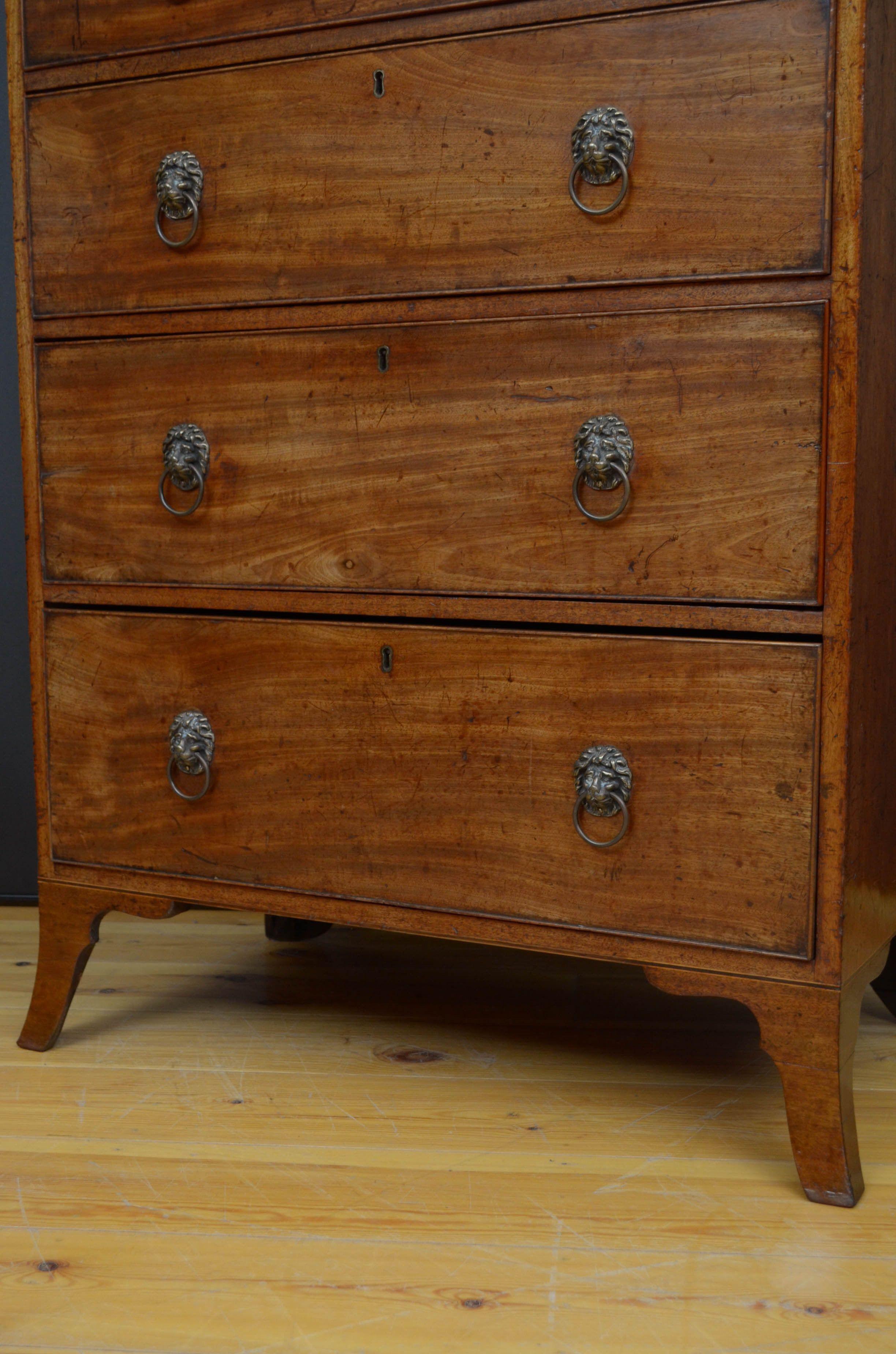 Unusual Regency Mahogany Chest of Drawers For Sale 5