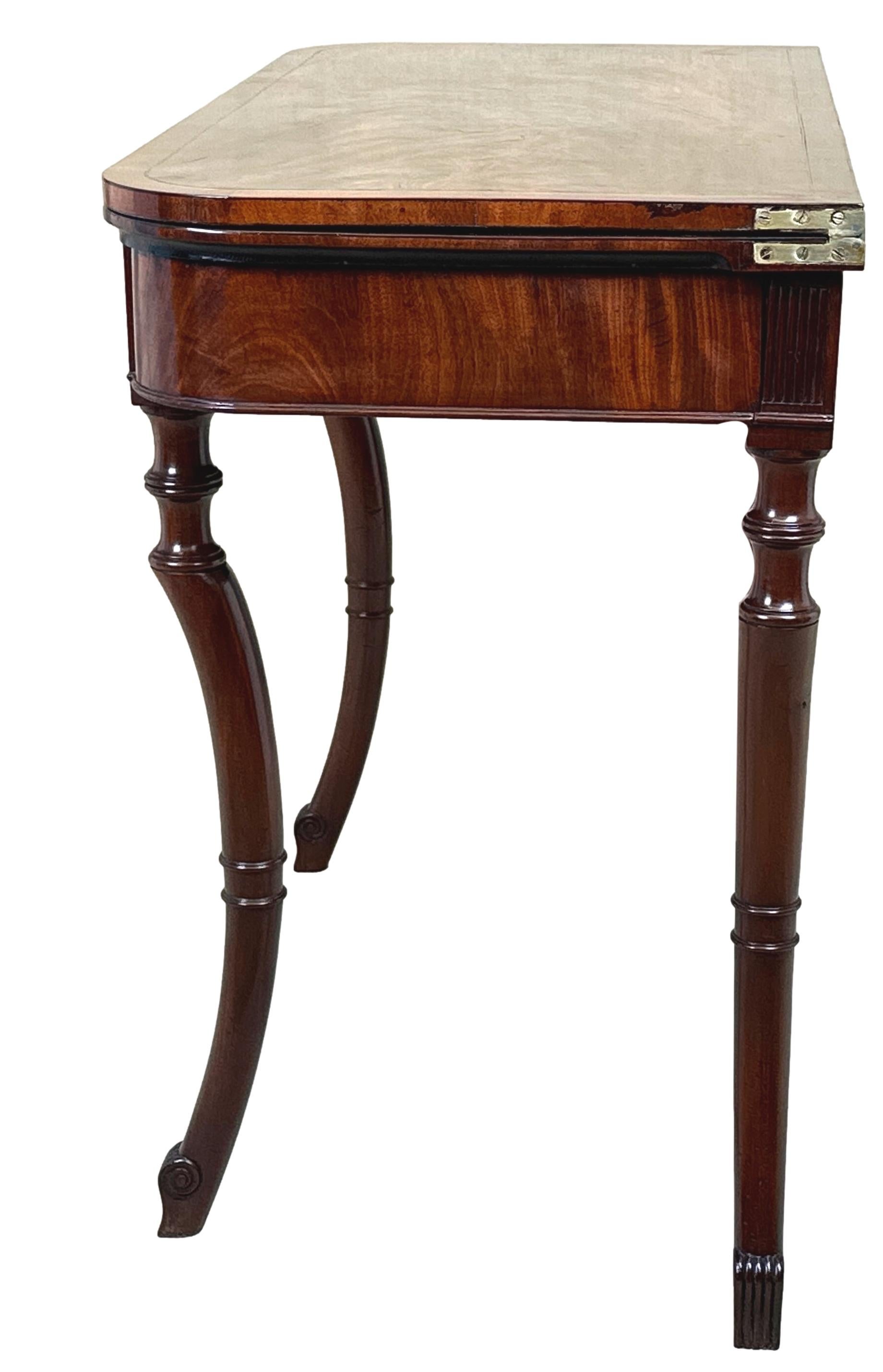 Unusual Regency Mahogany Tea Table For Sale 5