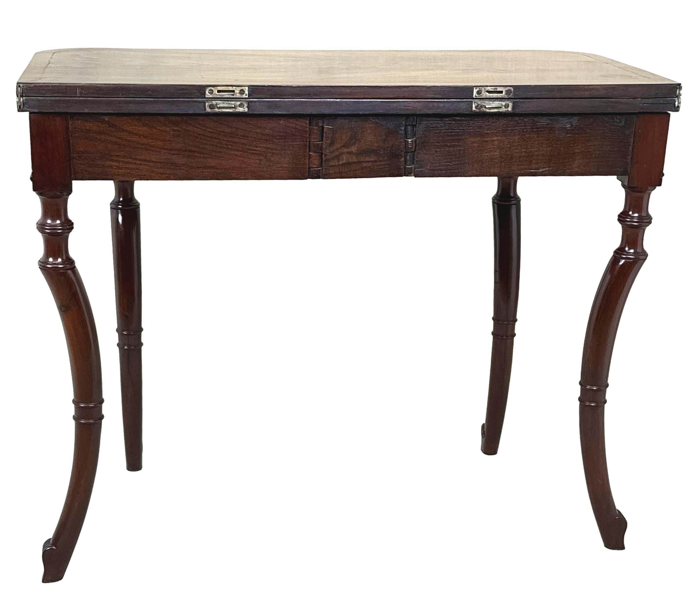 Unusual Regency Mahogany Tea Table For Sale 7