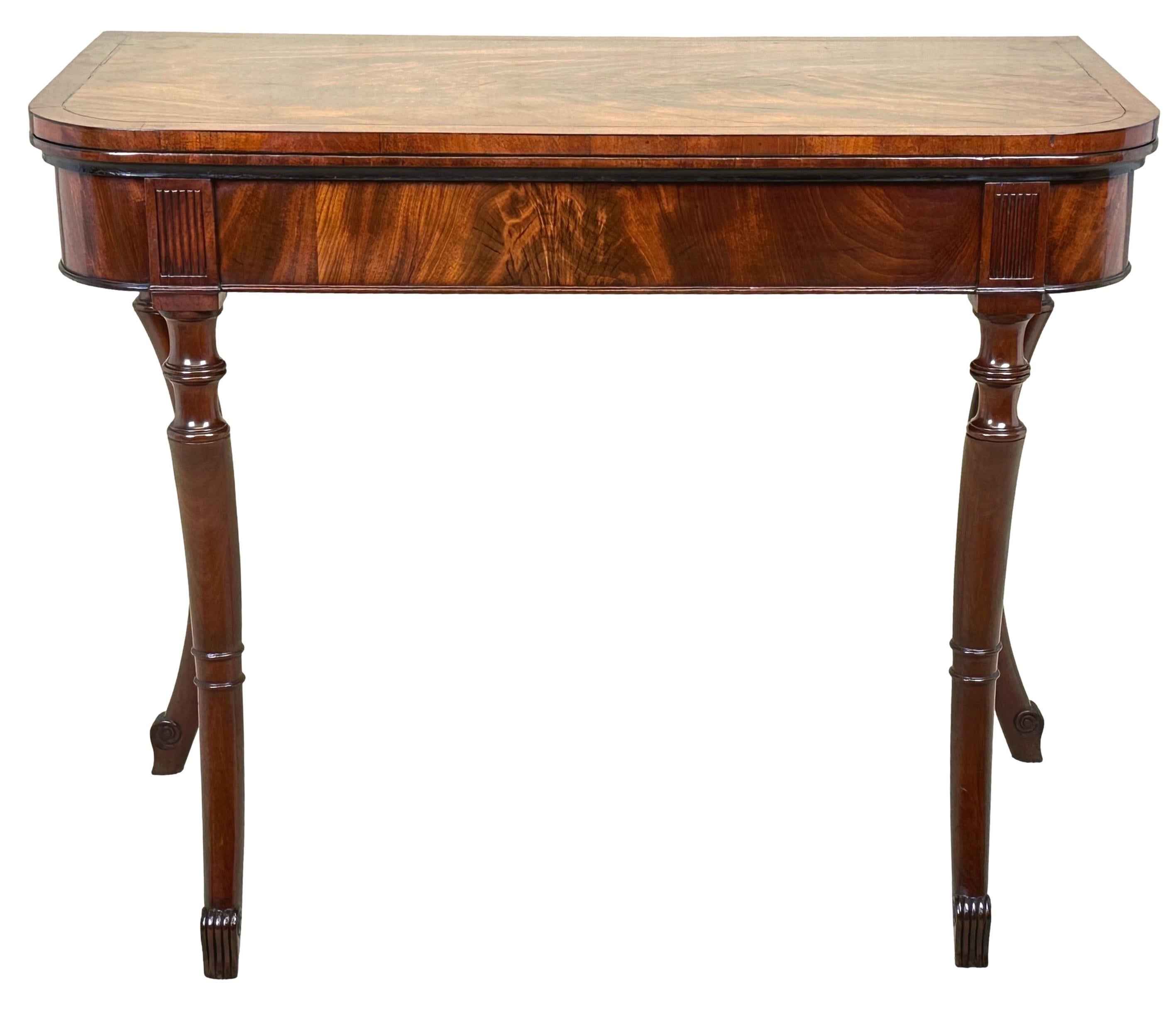 Unusual Regency Mahogany Tea Table For Sale 8