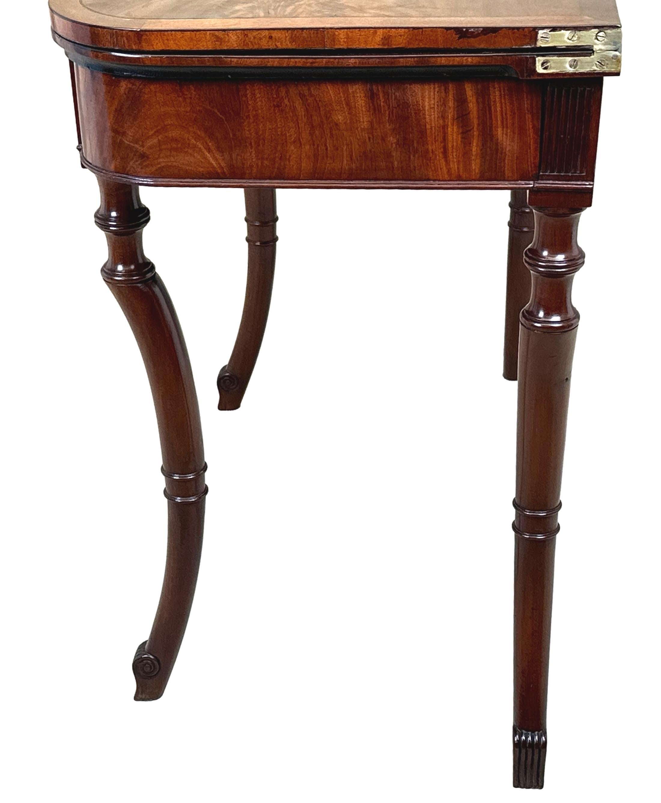 Unusual Regency Mahogany Tea Table For Sale 3