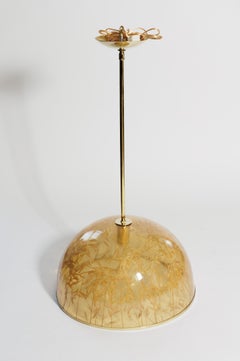 Unusual Resin Pendant Encasing Natural Elements (Golden Wheat) with Brass Detail