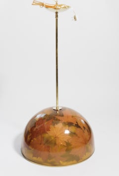 Unusual Resin Pendant Encasing Natural Elements (Maple Leaves) with Brass Detail