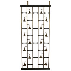 Unusual Room Divider Lighting Panel Brass 1950
s