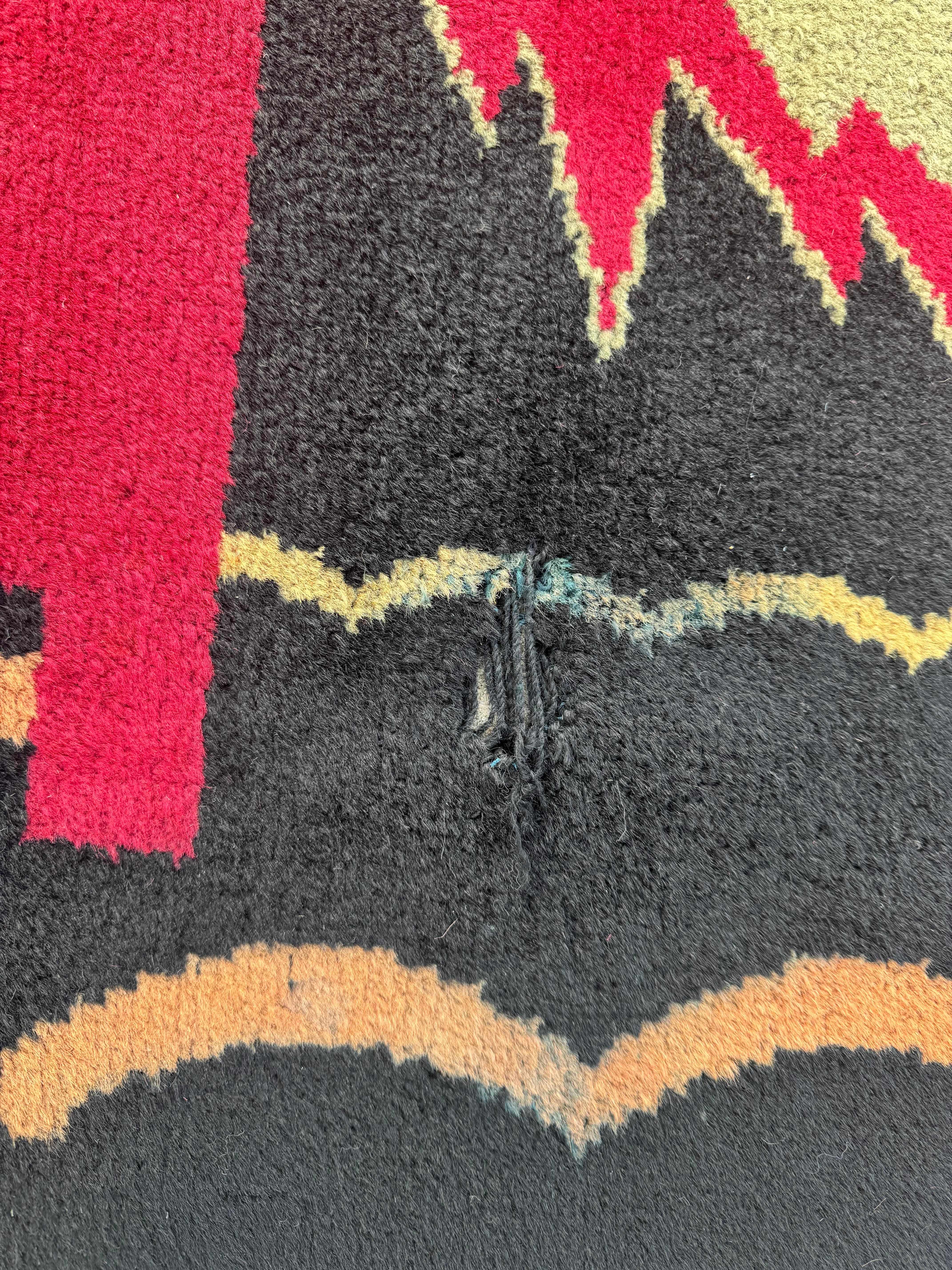 Unusual Room Size Indian Art Deco Rug.  9' x 13' For Sale 8