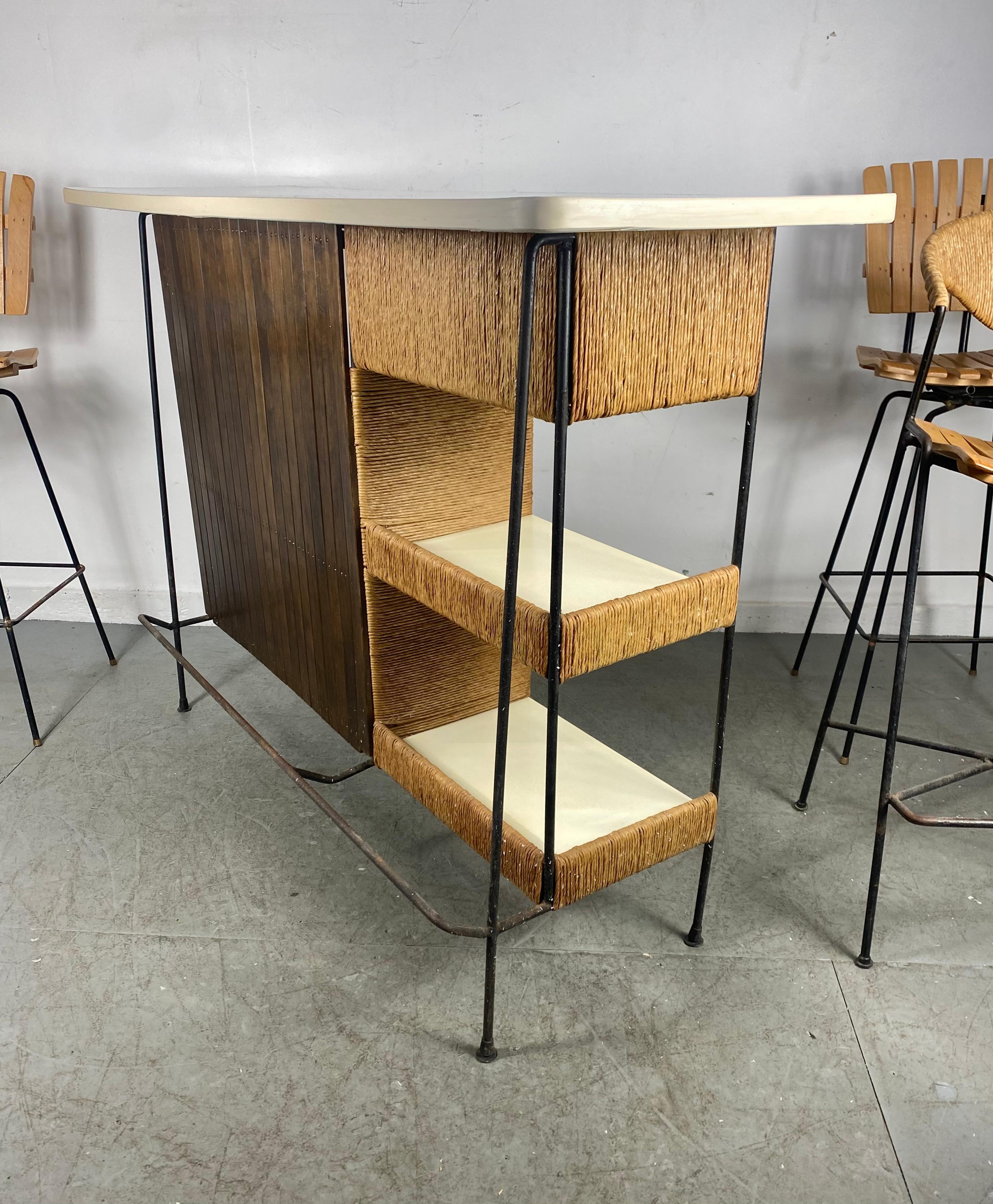 Unusual Rope and Iron Bar and Single Stool Designed by Arthur Uminoff 1