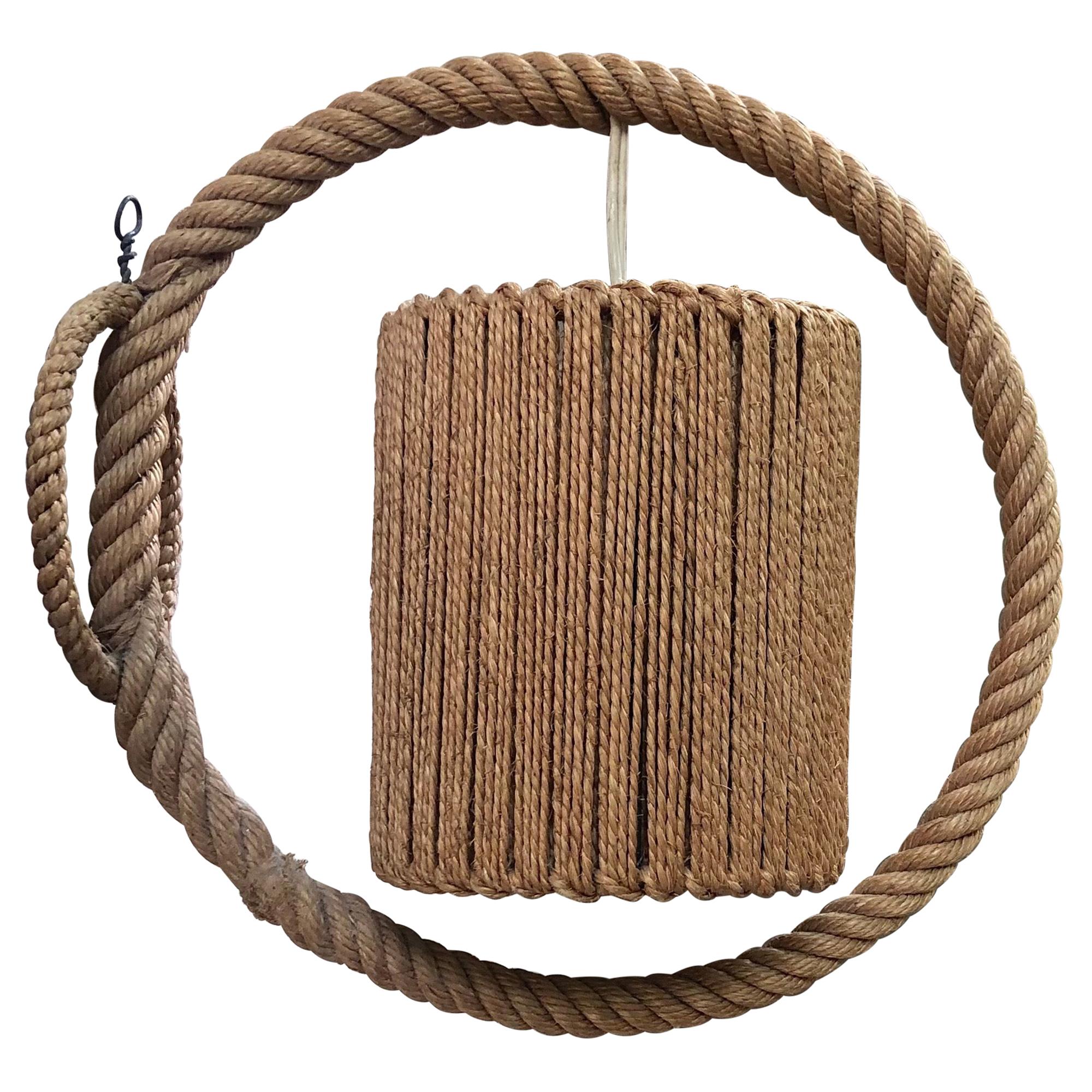 Mid-Century Unusual Rope Sconce Adrien Audoux & Frida Minet For Sale 5