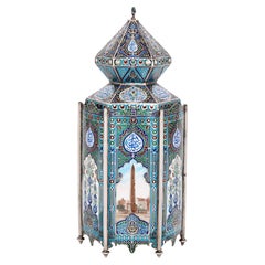 Unusual Russian-Made Silver and Enamel Islamic Vase