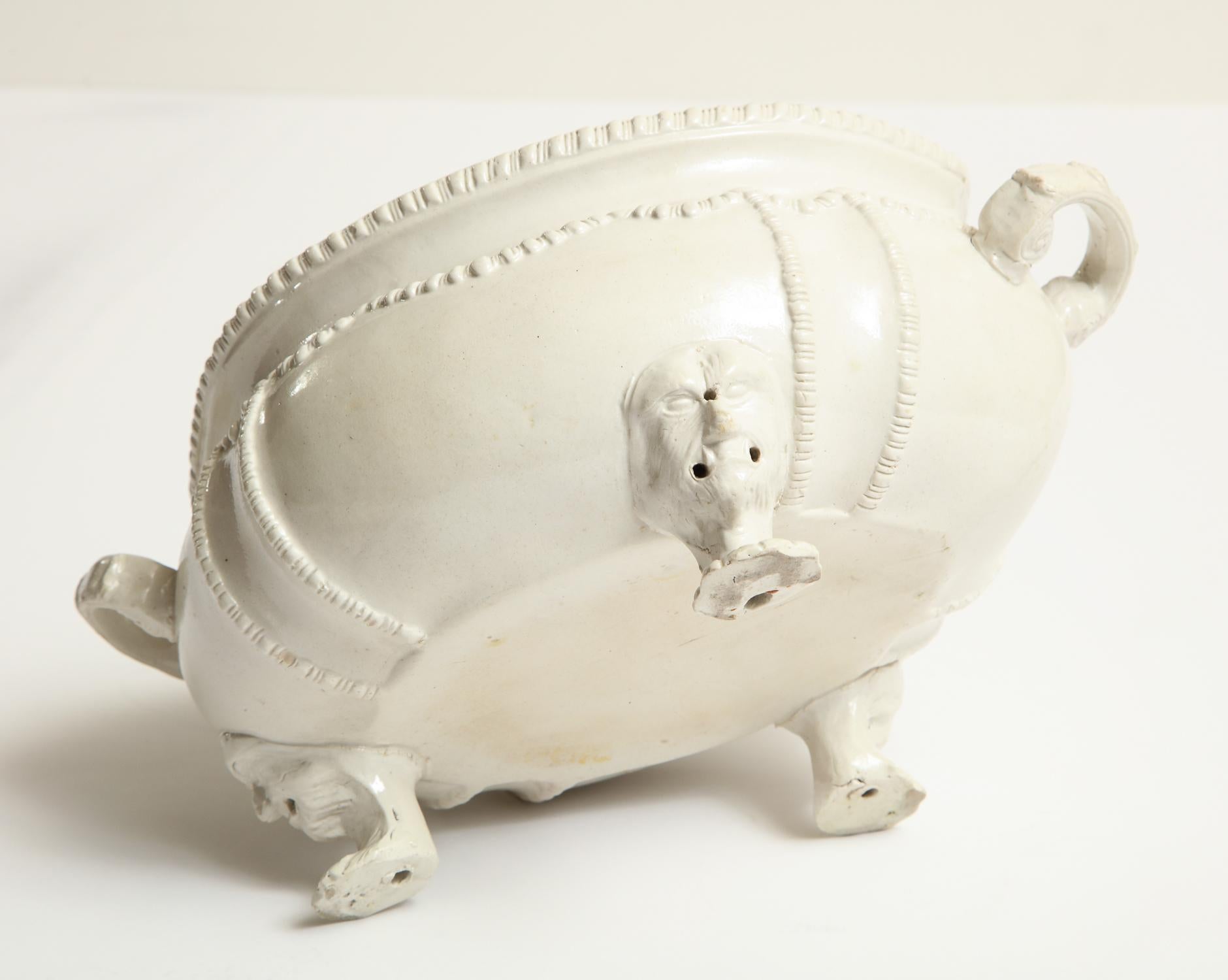 Unusual, Salt Glaze, Three-Legged Tureen, circa 1770 For Sale 6