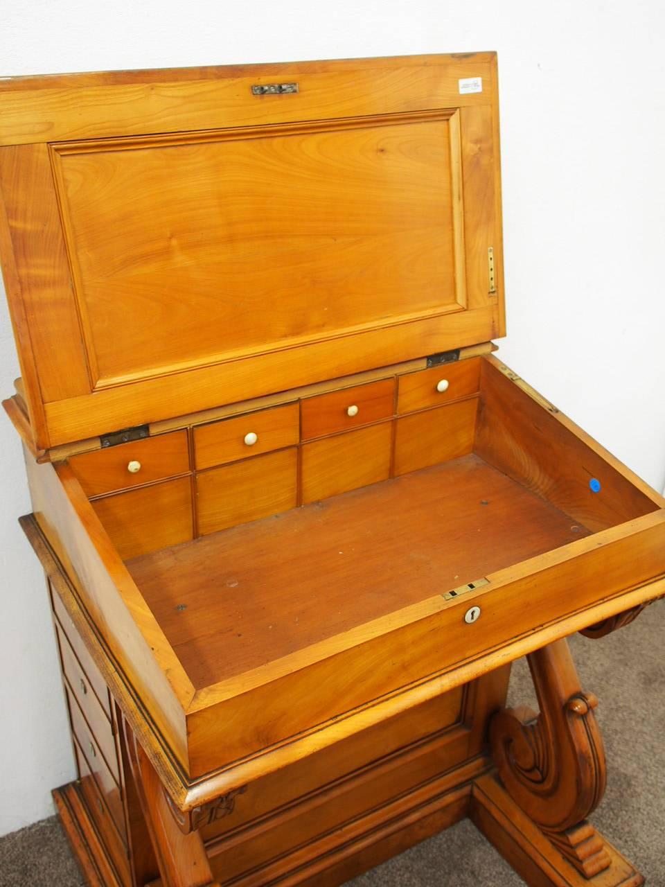 Unusual Satin Birch Davenport Desk, circa 1860 For Sale 7