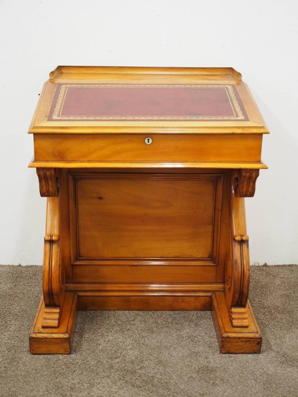 Unusual Satin Birch Davenport Desk, circa 1860 For Sale 2