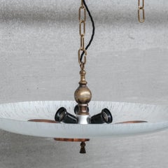 Unusual Saucer Style Mid-Century Pendant Light (2 available)