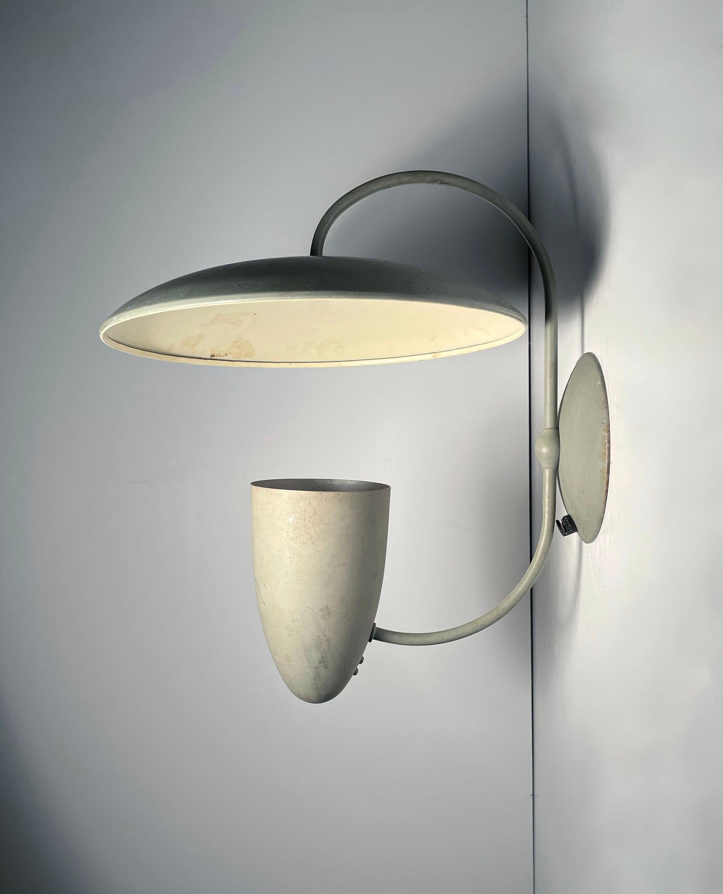 20th Century Unusual Scarce Vintage Reflector Sconce Attributed to Kurt Versen For Sale
