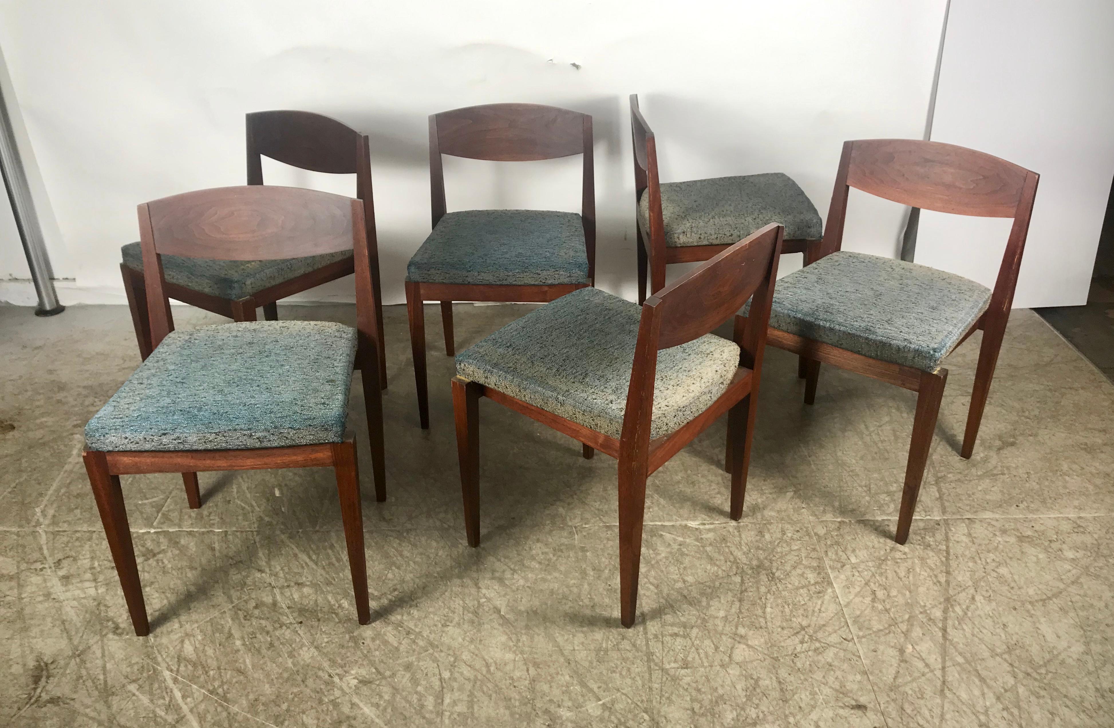 Unusual Set of 6 American Modernist Dining Chairs, Architectural Design For Sale 3