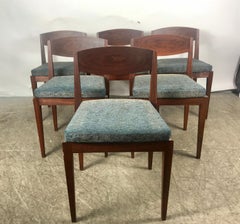 Insolito set di 6 sedie da pranzo moderniste americane, design architettonico