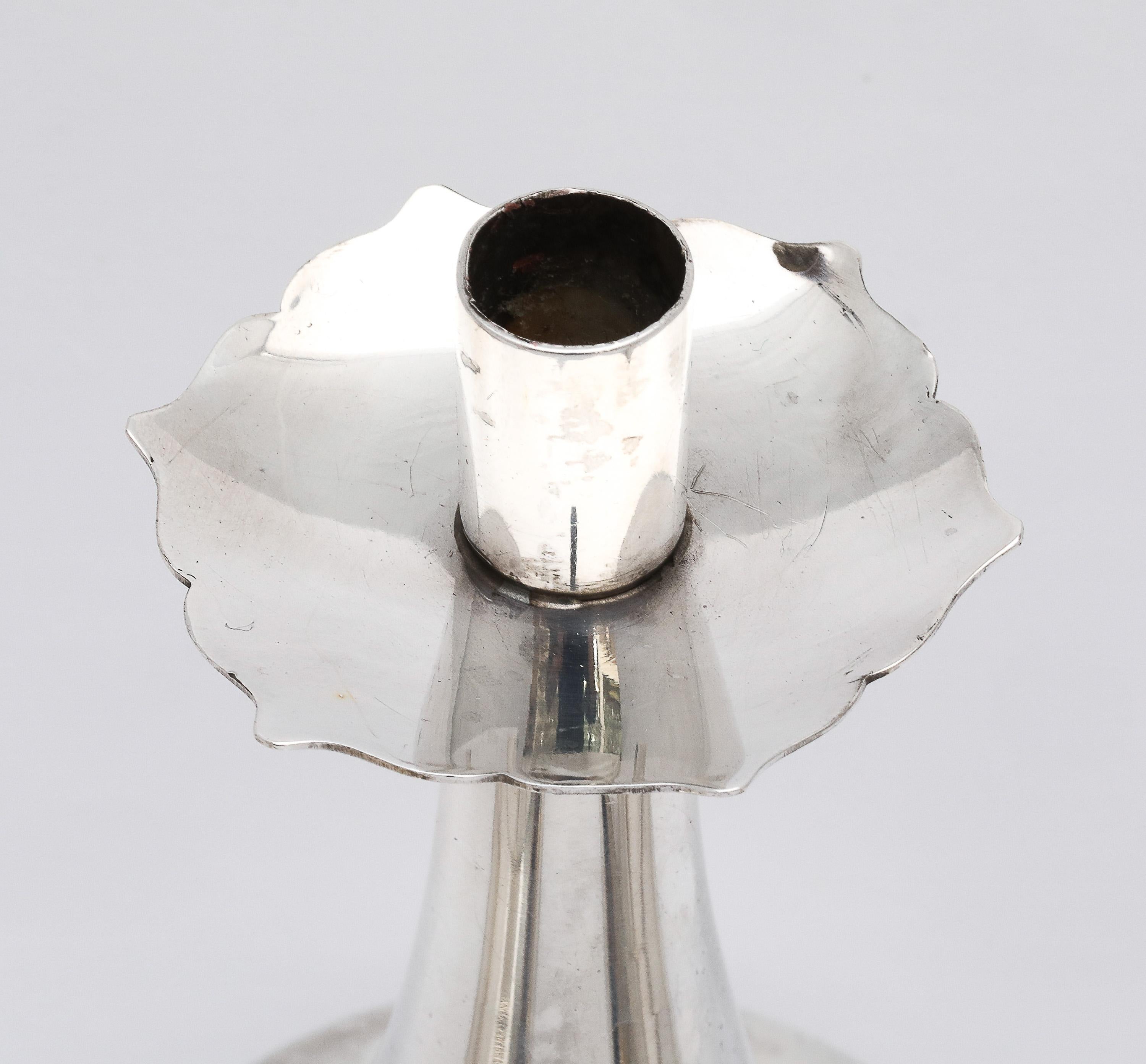 Unusual Set of Four Mid-Century Modern Sterling Silver Candlesticks by Gorham For Sale 4