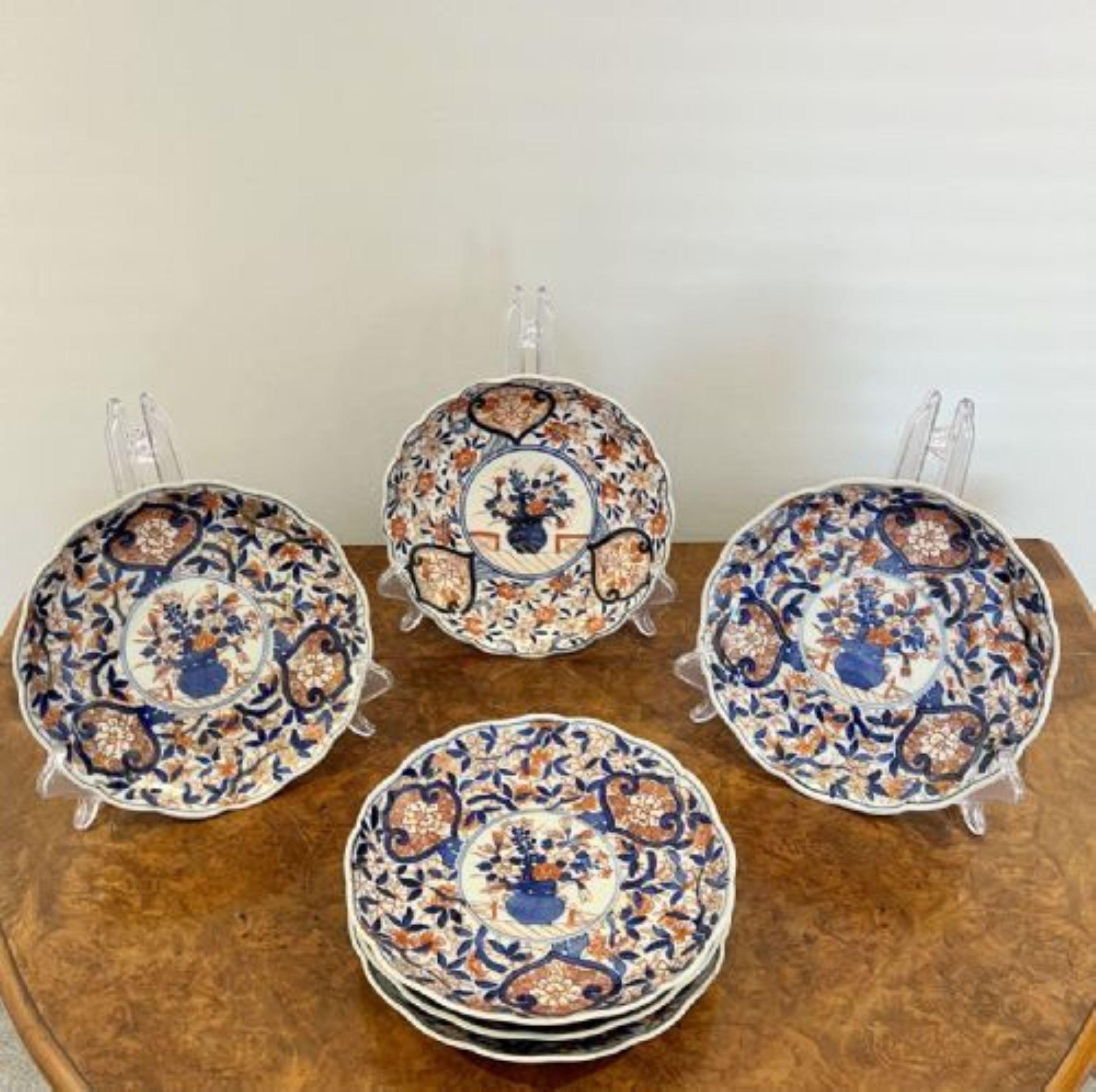 20th Century Unusual set of six antique Japanese quality Imari plates For Sale