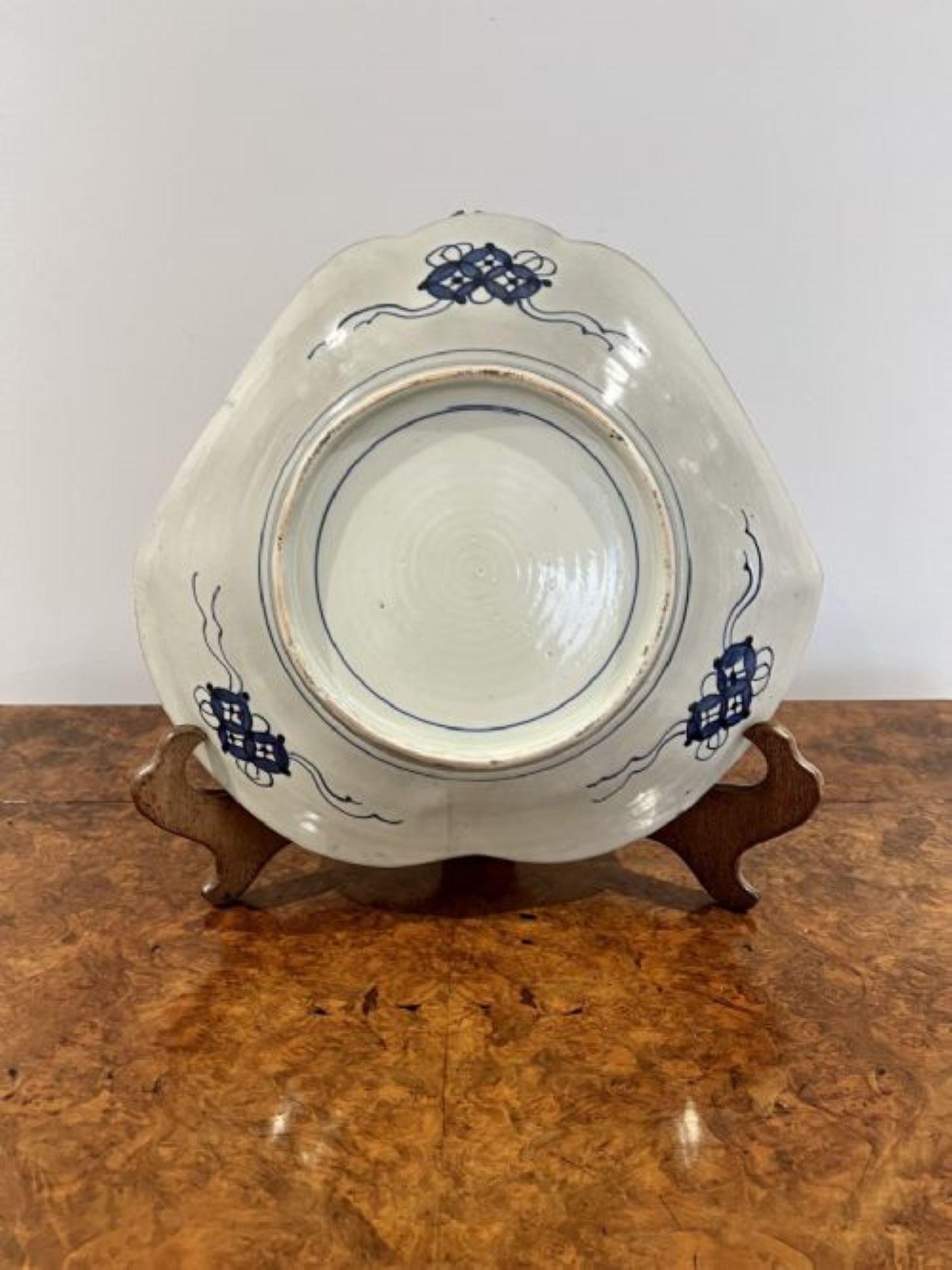 20th Century Unusual shaped antique Japanese Imari plate For Sale