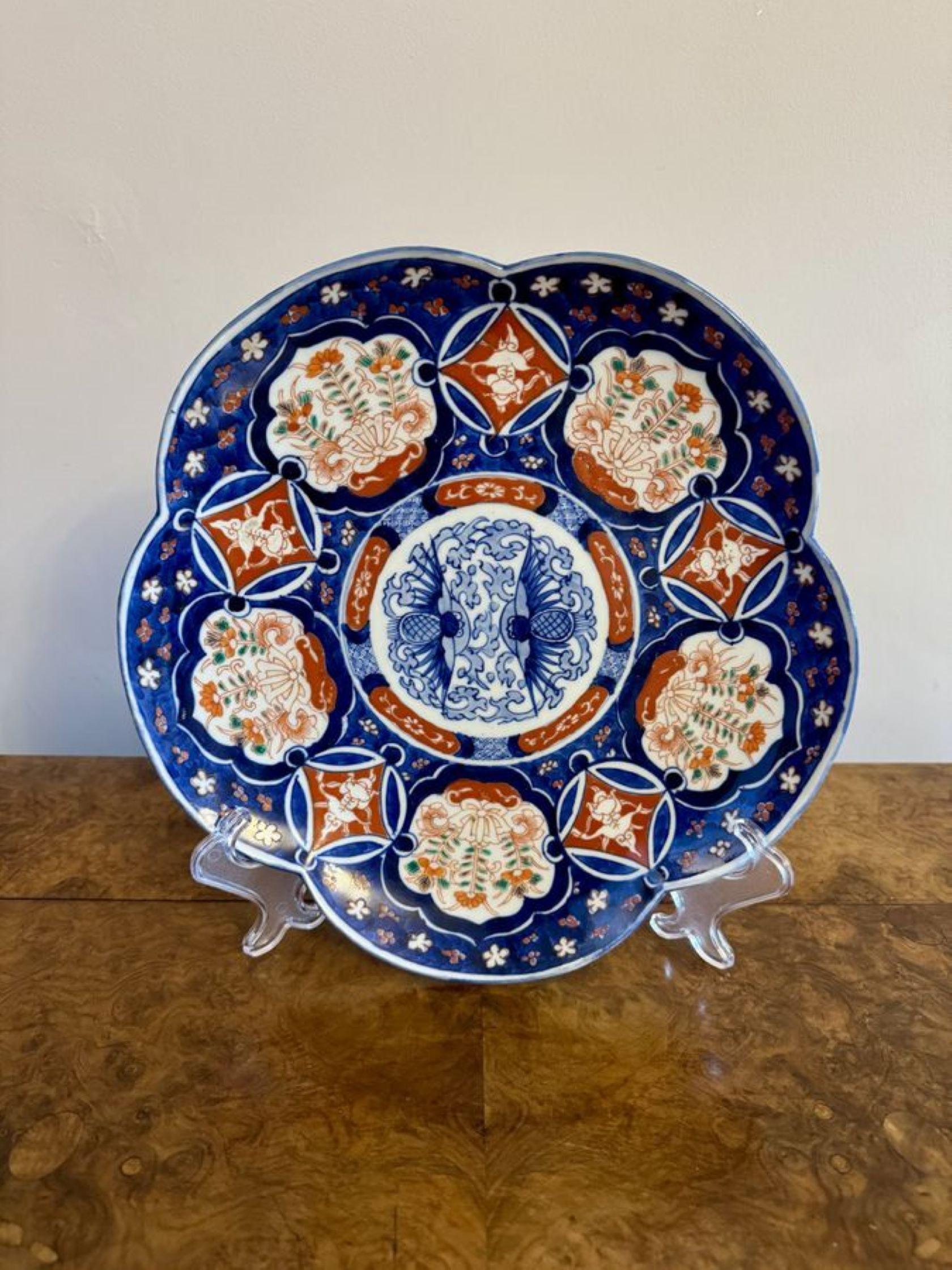 20th Century Unusual shaped antique Japanese imari plate For Sale