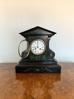 Unusual shaped antique Victorian quality marble eight day mantle clock
