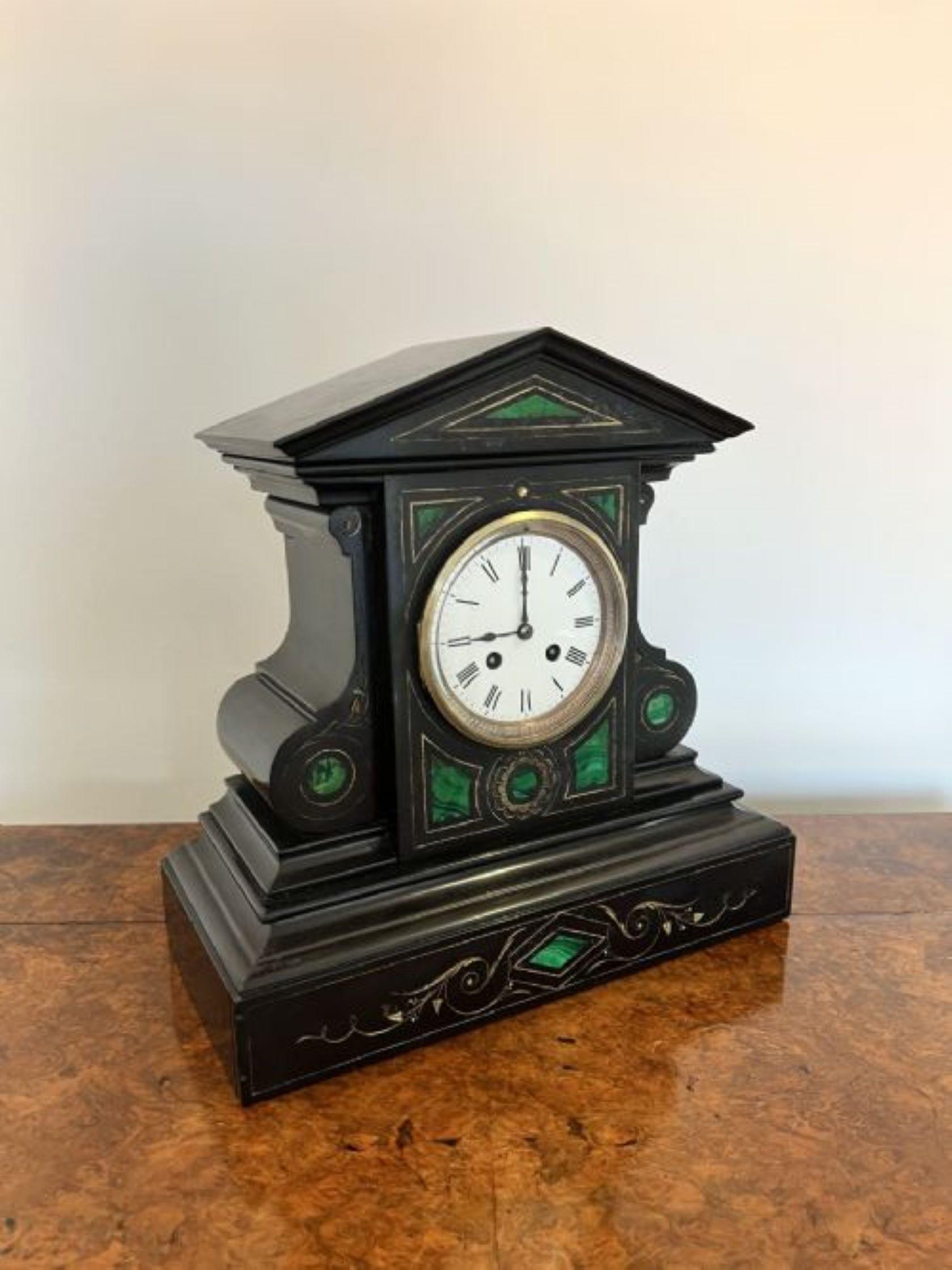 Unusual shaped antique Victorian quality marble eight day mantle clock  In Good Condition For Sale In Ipswich, GB